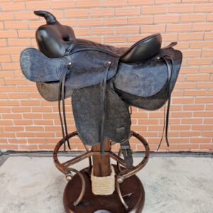 One of the coolest and best made western bar stools in the market. This offering features an authentic looking saddle seat all hand embossed for added details that swivels. The look