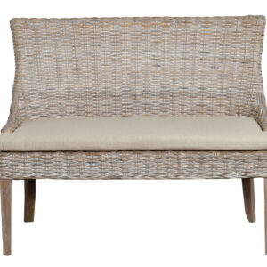 Hand woven using rattan each Weave Bench is made one piece at a time focusing on quality. Natural rattan is sourced from sustainable forests and woven over a sturdy frame in small batches with a traditional Kuba weaving pattern. Skilled craftspeople create the Kuba pattern one piece of rattan at a time over the frame for a tight intricate weave that is sturdy while being comfortable. No assembly is required