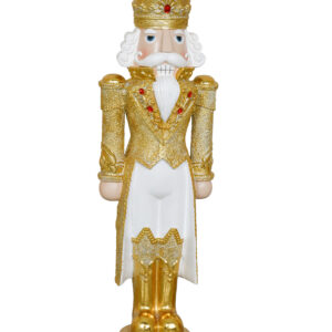This majestic 36-inch nutcracker figurine is a resplendent statement piece