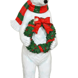 This charming 36.5-inch-high polar bear statue