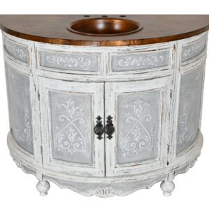 The Peruvian Copper Top Vanity in the Cabo Blanco finish from the esteemed Santa Lucia Collection