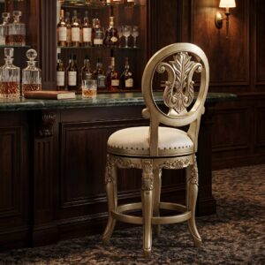 Add style to your dining or bar area with the elegant High Back Swivel Barstool and Counter Stool from Heritage Furniture