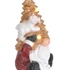 Celebrate the joy of the season with our charming Twinkle Tree Gnome with Bear Display! This delightful piece features a whimsical gnome adorned with a sparkling pine cone hat