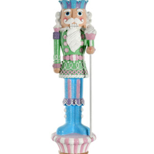 This 47-inch nutcracker statue is a symbol of protection that traditionally stands guard to offer strength and comfort. This piece combines classic charm with a regal palette