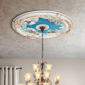 This finished Architectural Ceiling Medallion creates instant 3-dimensional detail to an otherwise boring plain ceiling. Also