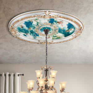The finish is beautiful and offers an old world warmth in its Design.. Also a crowning Elegance to a Chandelier Installation