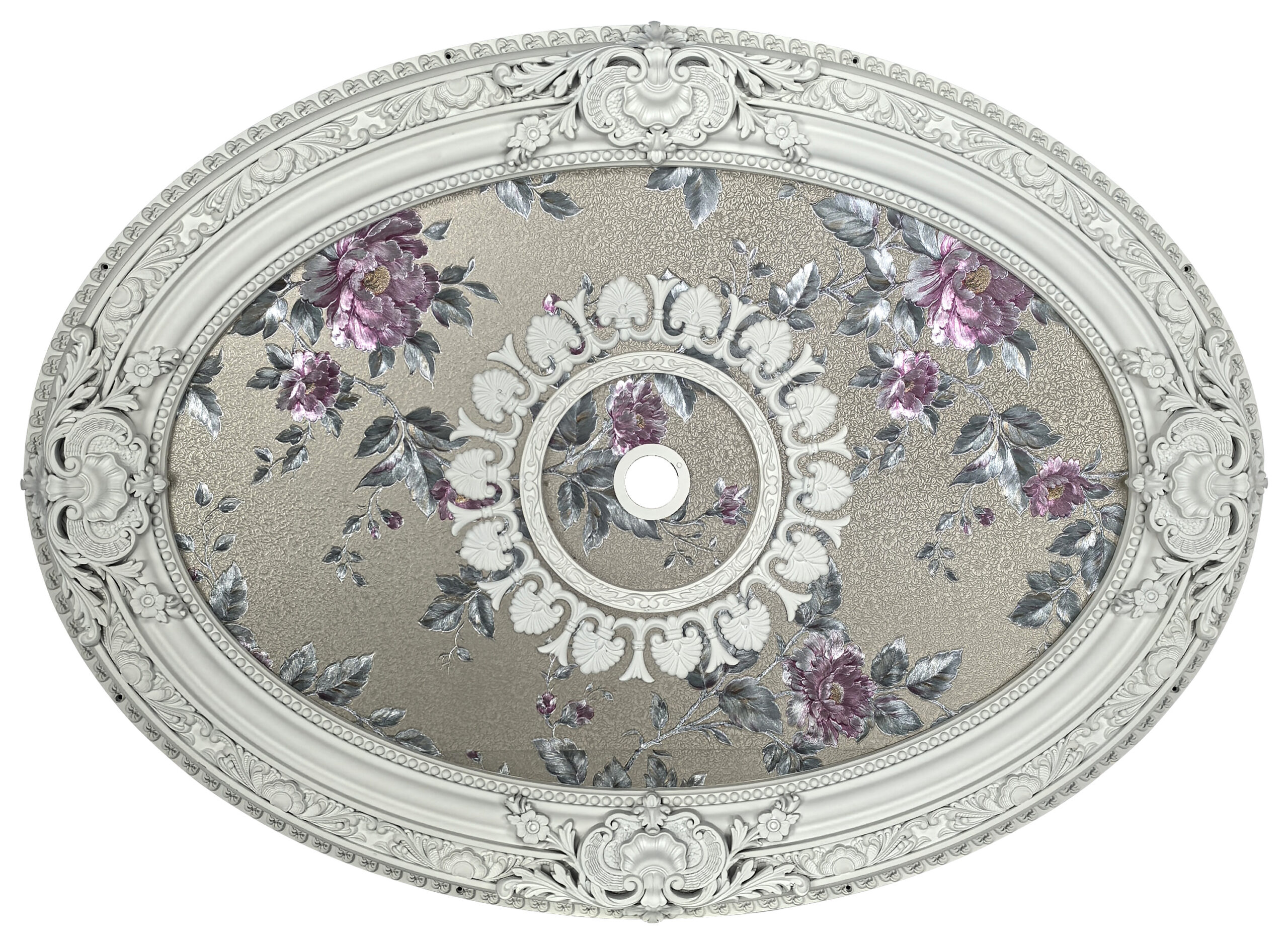 Rose Garden Estate Oval Ceiling Medallion 43 inch