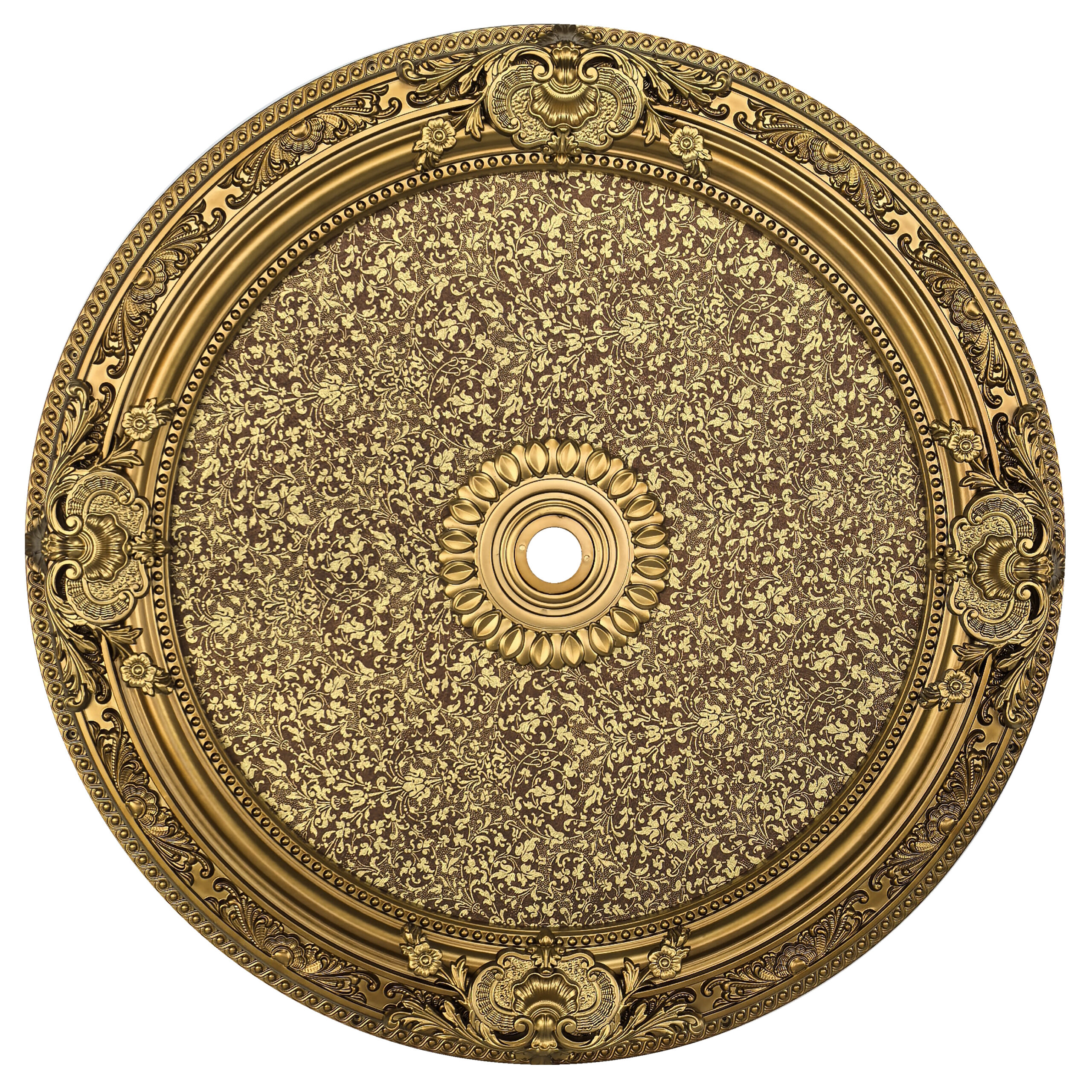Antique Gold Baroque Round Ceiling Medallion 24 inch