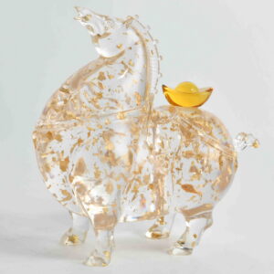 Celebrate prosperity and strength with this stunning Golden Horse Sculpture